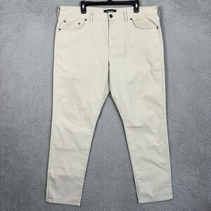 Bluffworks Ascender Mens 40X32 Slim Fit Pants Golf Beige 5 Pockets Performance